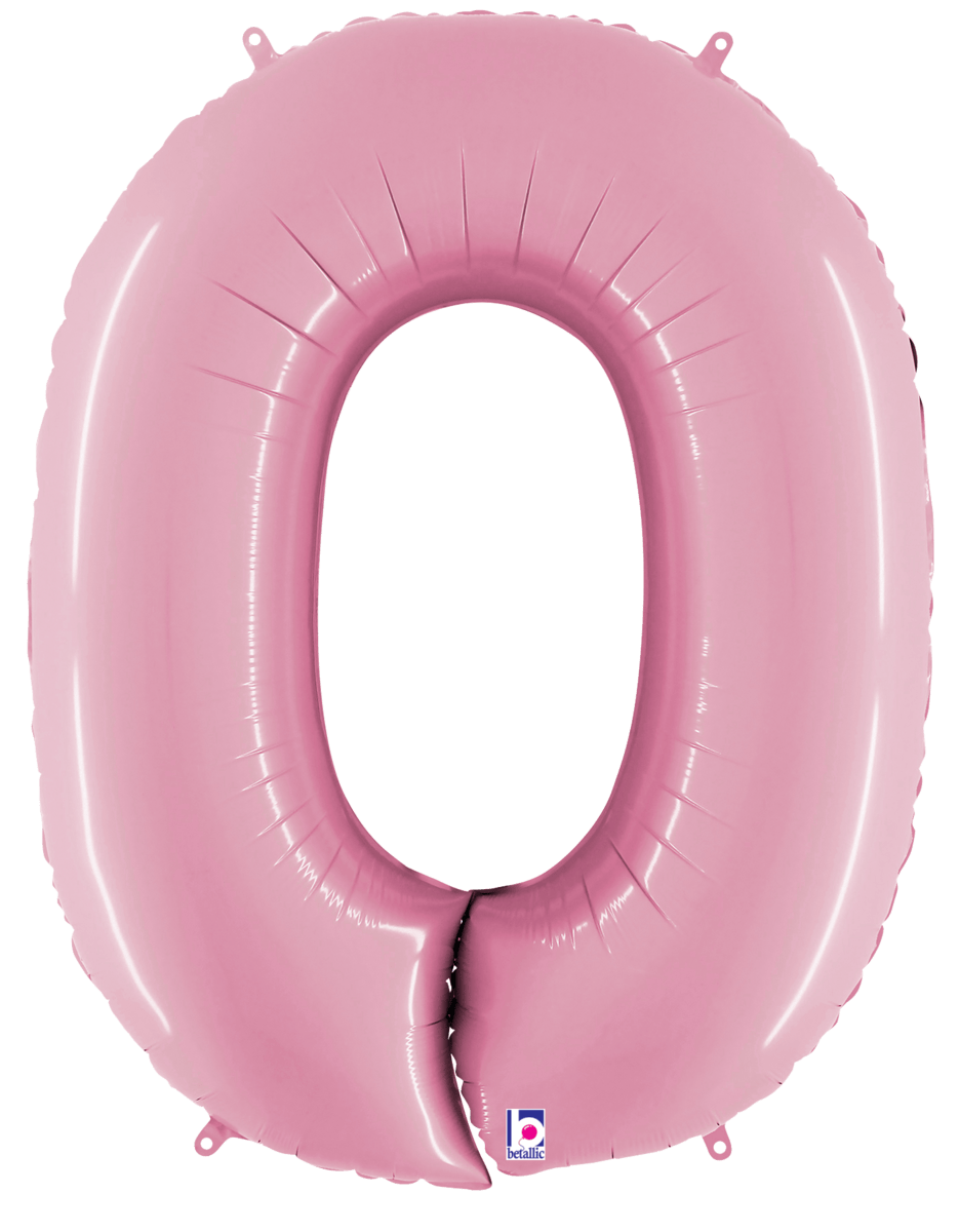 Balloons2Go Balloons 40 inch / 0 40 inch Pastel Pink Foil Number Balloon 40in Pastel Pink Foil Number Balloon | Party Decor
