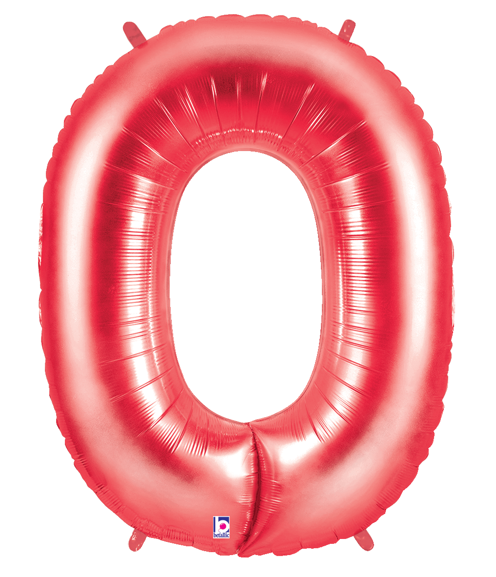 Balloons2Go Balloons 40 inch / 0 40" Red Foil Number Balloon 40" Red Foil Number Balloon | Bold Numeric Display