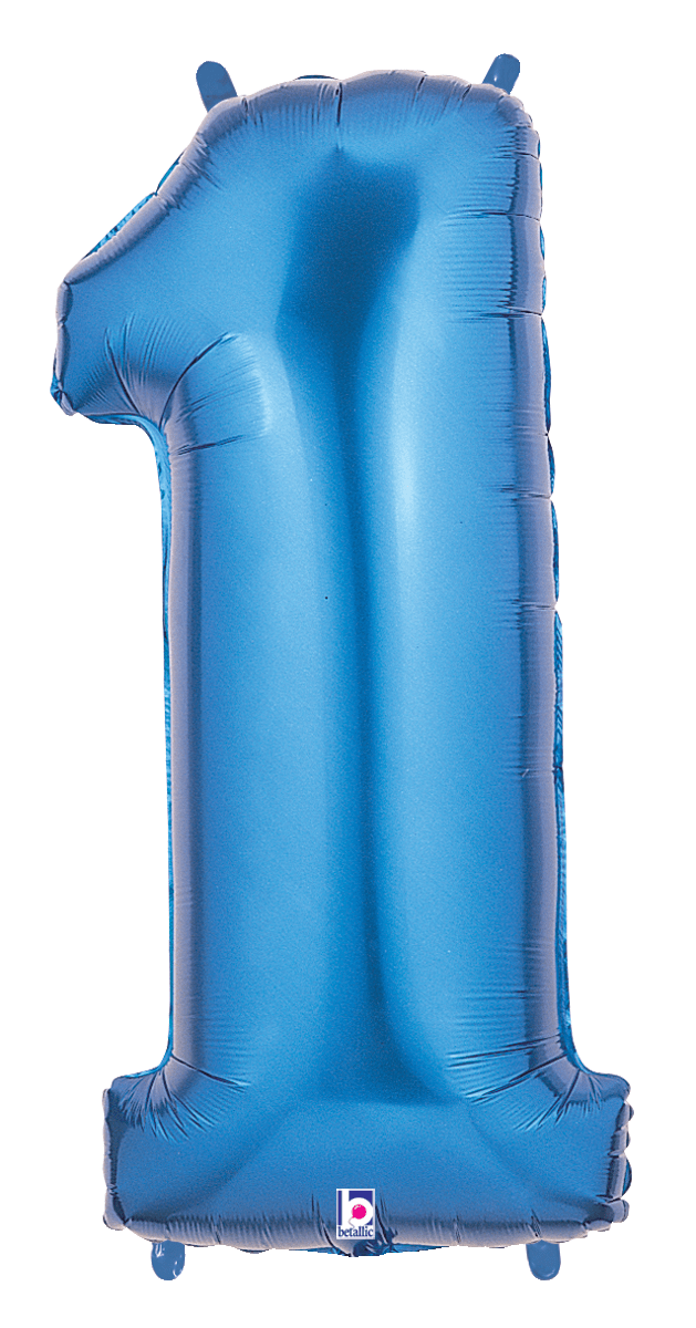 Balloons2Go Balloons 40 inch / 1 40" Blue Number Foil Balloon 40in Blue Number Balloon | Foil Number Decor