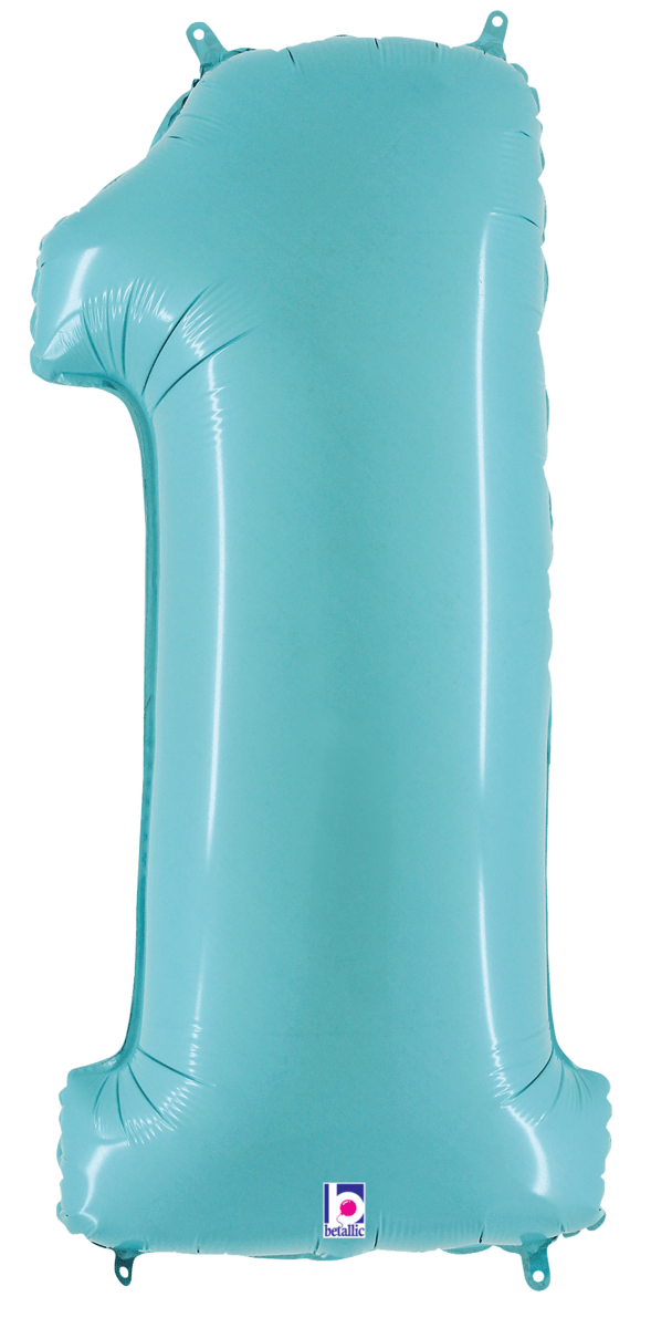 Balloons2Go Balloons 40 inch / 1 Sempertex Pastel Blue Foil Number Balloons Sempertex Pastel Blue Foil Number Balloons