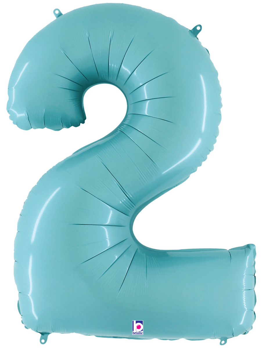 Balloons2Go Balloons 40 inch / 2 Sempertex Pastel Blue Foil Number Balloons Sempertex Pastel Blue Foil Number Balloons