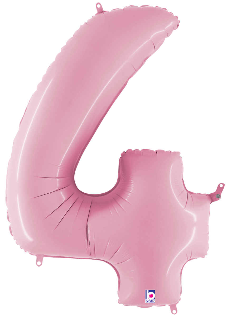 Balloons2Go Balloons 40 inch / 4 40 inch Pastel Pink Foil Number Balloon 40in Pastel Pink Foil Number Balloon | Party Decor