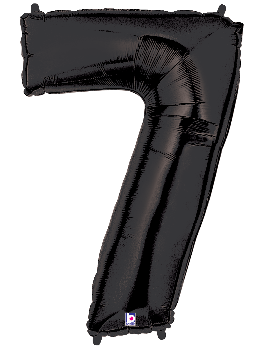 Balloons2Go Balloons 40 Inch / #7 40 inch Number Foil Balloon Black Megalloons Letters & Numbers | Jumbo Foil Alphabet