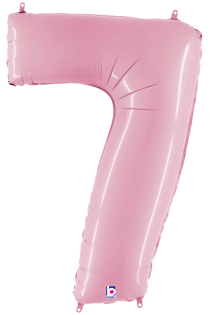 Balloons2Go Balloons 40 inch / 7 40 inch Pastel Pink Foil Number Balloon 40in Pastel Pink Foil Number Balloon | Party Decor
