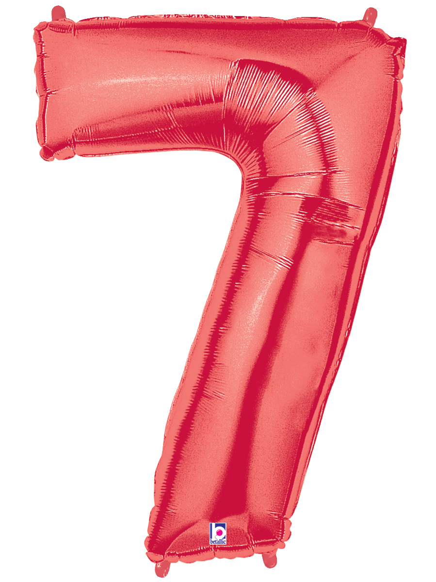 Balloons2Go Balloons 40 inch / 7 40" Red Foil Number Balloon 40" Red Foil Number Balloon | Bold Numeric Display