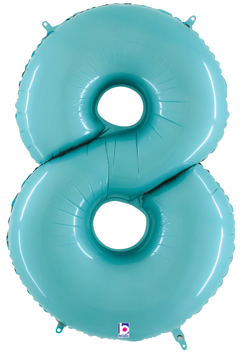Balloons2Go Balloons 40 inch / 8 Sempertex Pastel Blue Foil Number Balloons Sempertex Pastel Blue Foil Number Balloons