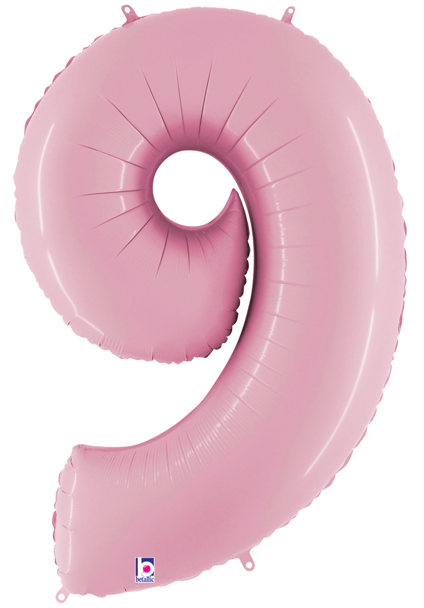 Balloons2Go Balloons 40 inch / 9 40 inch Pastel Pink Foil Number Balloon 40in Pastel Pink Foil Number Balloon | Party Decor