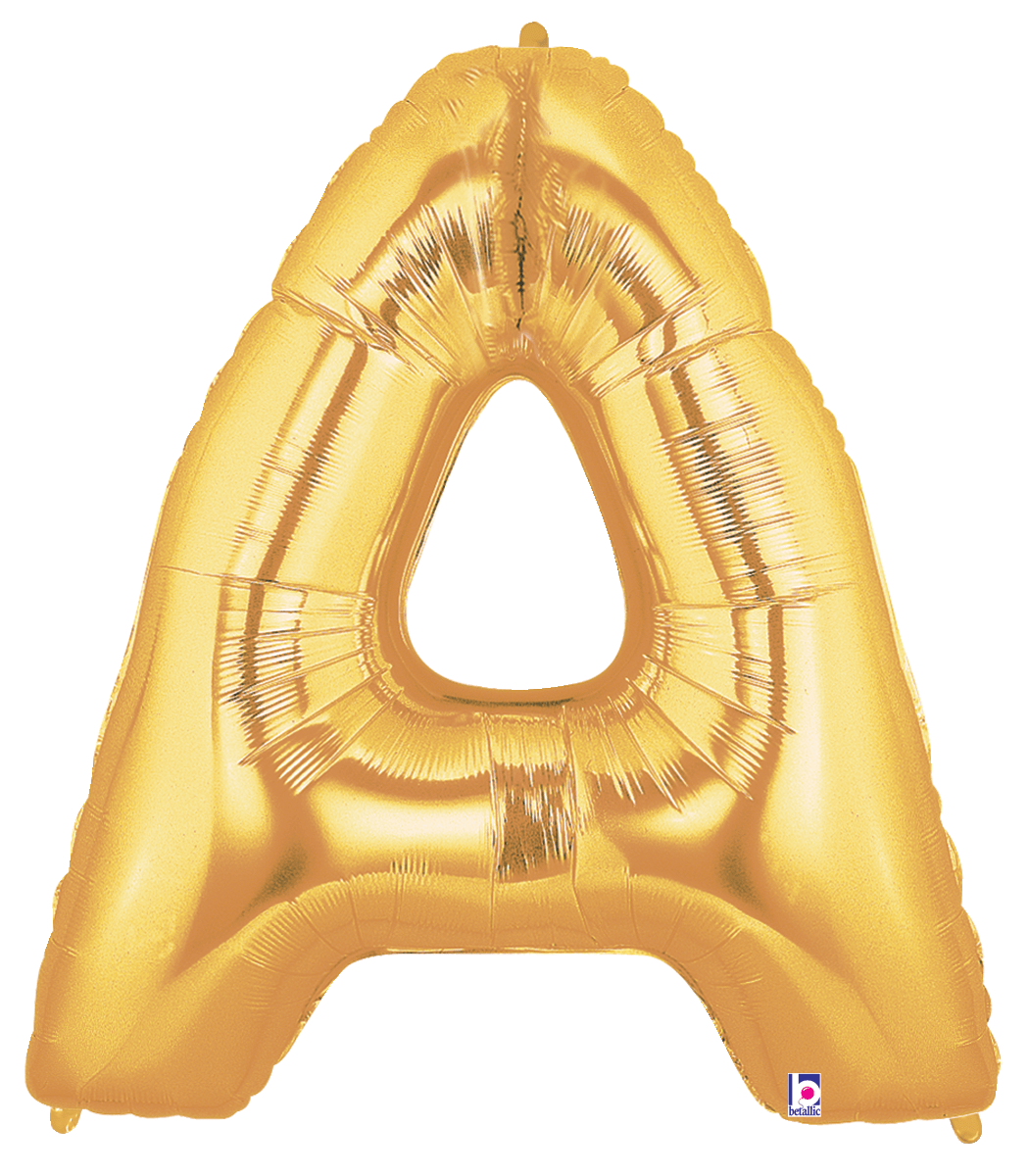 Balloons2Go Balloons 40 inch / A 40 inch Letter Foil Balloon Gold 40 inch Letter Foil Balloon Gold