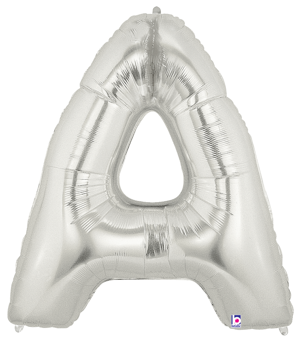 Balloons2Go Balloons A 14 inch Foil Letters Silver 14in Foil Letter Balloons - Silver | Custom Message Decor