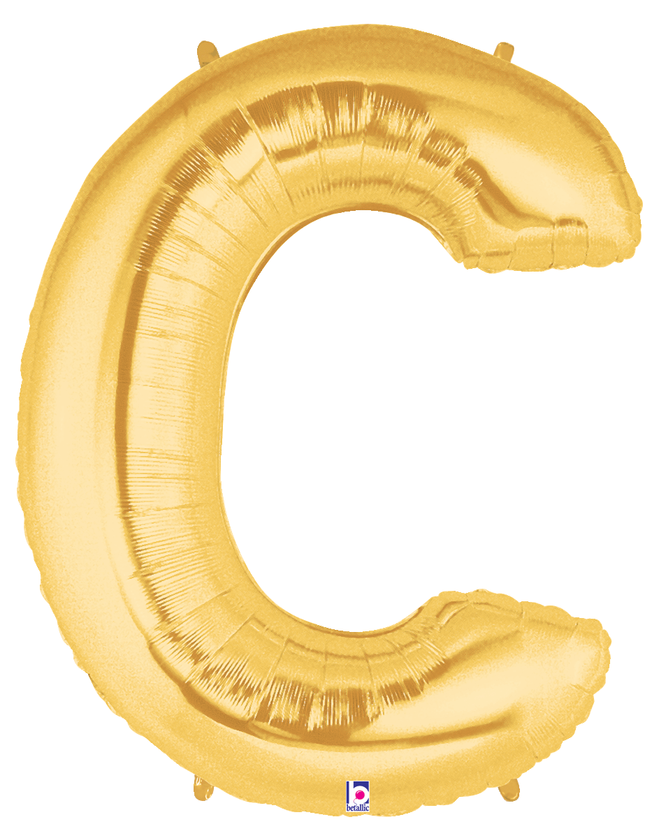 Balloons2Go Balloons C 14 inch Foil Letters Gold 14in Gold Foil Letter Balloons | A-Z Air-Fill Party Decor