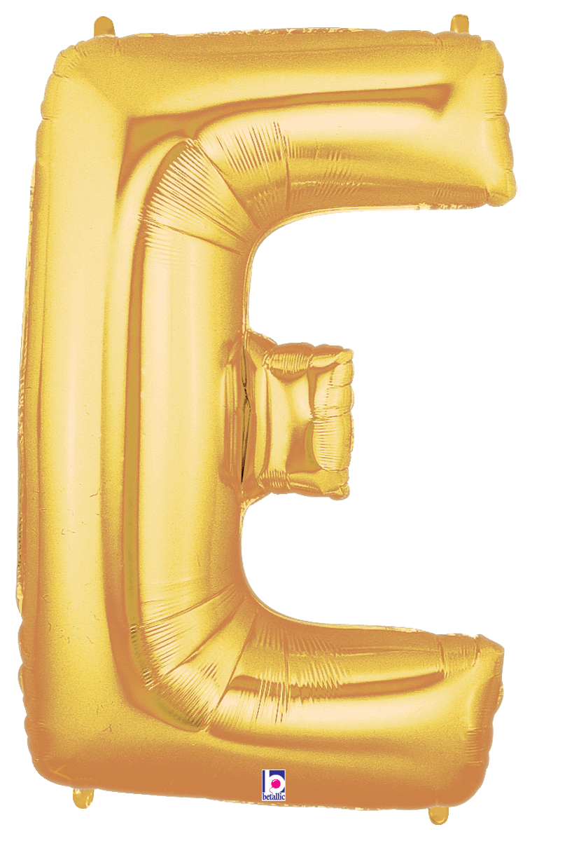 Balloons2Go Balloons E 14 inch Foil Letters Gold 14in Gold Foil Letter Balloons | A-Z Air-Fill Party Decor