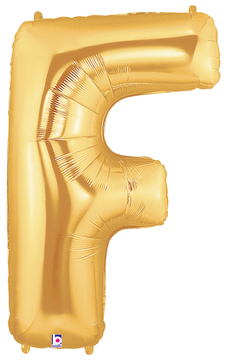 Balloons2Go Balloons F 14 inch Foil Letters Gold 14in Gold Foil Letter Balloons | A-Z Air-Fill Party Decor
