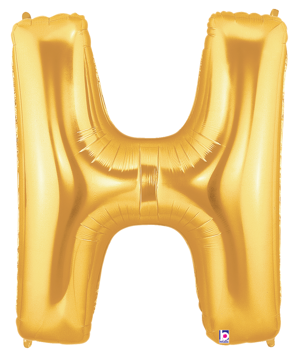 Balloons2Go Balloons H 14 inch Foil Letters Gold 14in Gold Foil Letter Balloons | A-Z Air-Fill Party Decor