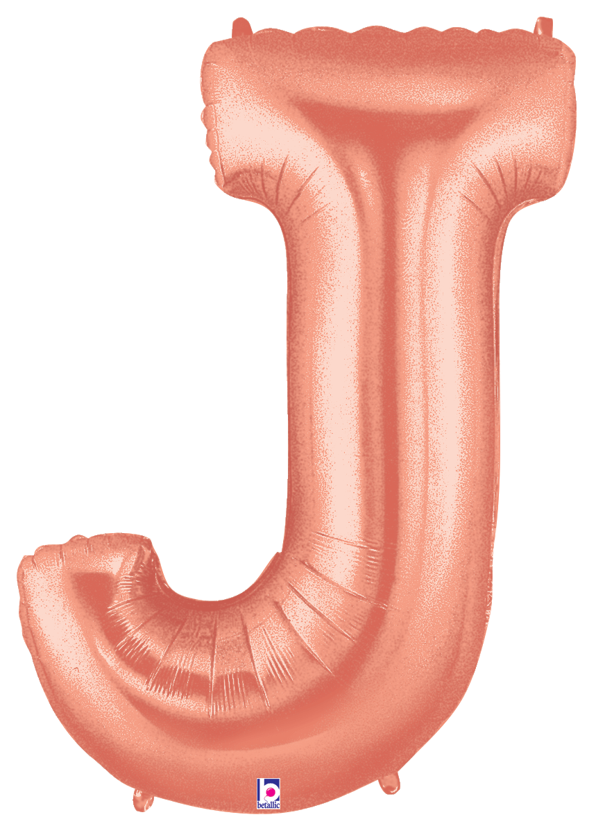Balloons2Go Balloons 40 inch / J 40" Rose Gold Letter Balloons 40in Rose Gold Letter Balloons | Customizable Party Banner