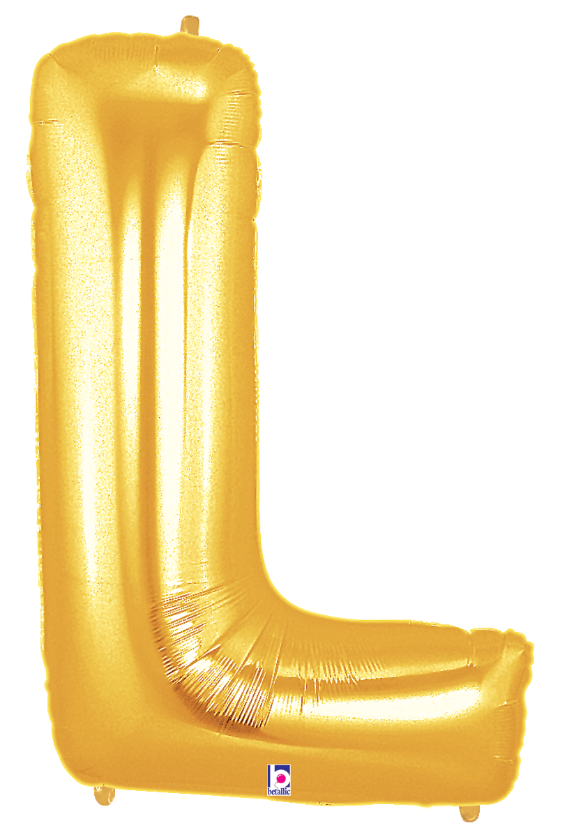 Balloons2Go Balloons L 14 inch Foil Letters Gold 14in Gold Foil Letter Balloons | A-Z Air-Fill Party Decor
