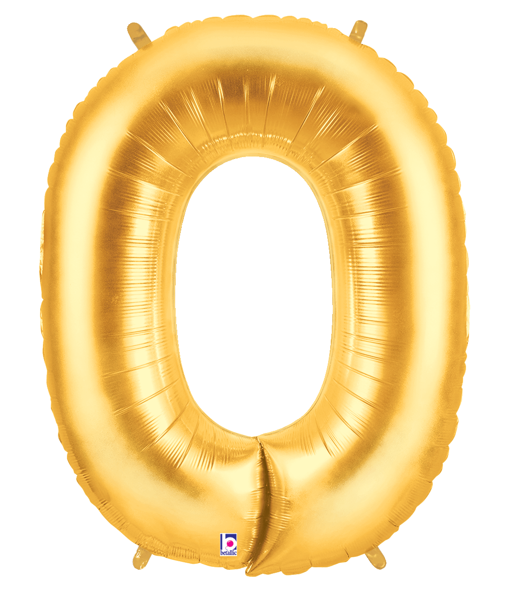 Balloons2Go Balloons O 14 inch Foil Letters Gold 14in Gold Foil Letter Balloons | A-Z Air-Fill Party Decor