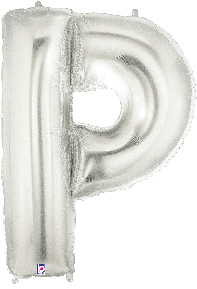 Balloons2Go Balloons P 14 inch Foil Letters Silver 14in Foil Letter Balloons - Silver | Custom Message Decor