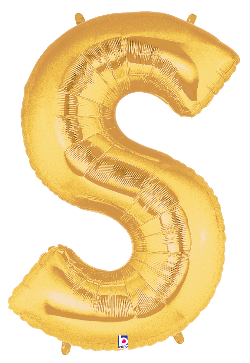 Balloons2Go Balloons S 14 inch Foil Letters Gold 14in Gold Foil Letter Balloons | A-Z Air-Fill Party Decor