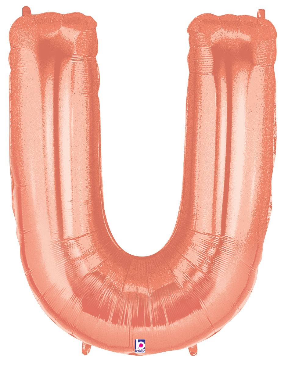 Balloons2Go Balloons 40 inch / U 40" Rose Gold Letter Balloons 40in Rose Gold Letter Balloons | Customizable Party Banner