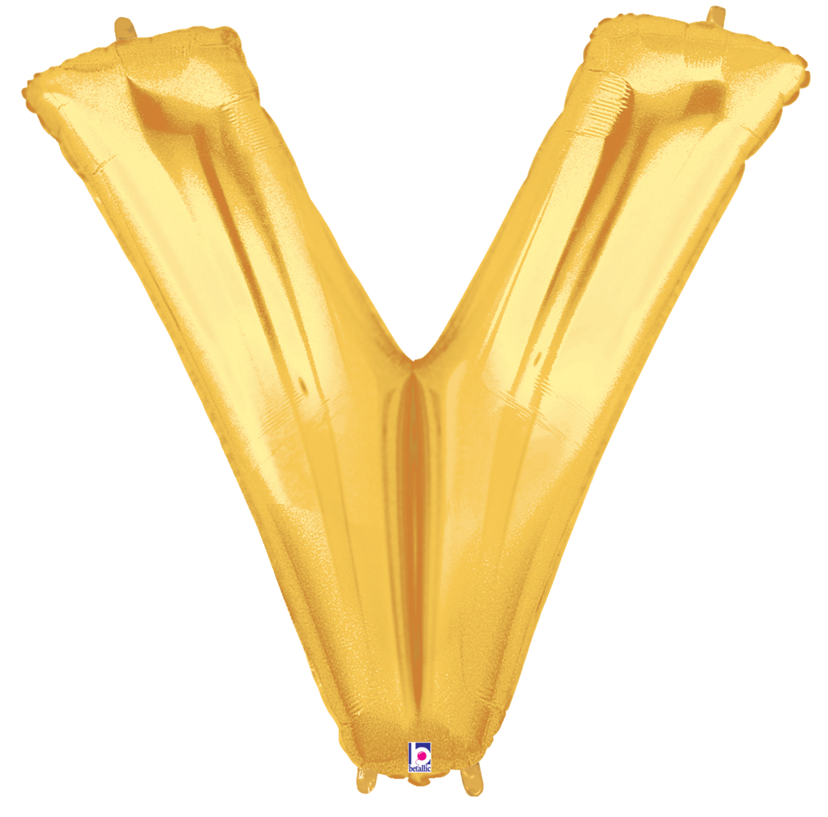 Balloons2Go Balloons V 14 inch Foil Letters Gold 14in Gold Foil Letter Balloons | A-Z Air-Fill Party Decor