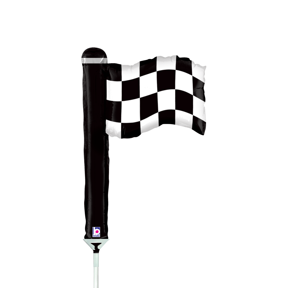 Balloons2Go Balloons 14 inch Checkered Flag Balloon 14in Checkered Flag Foil Balloon | Racing Party Decor