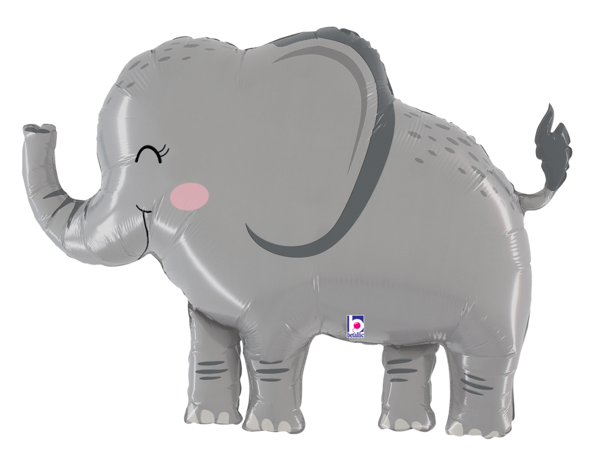 Balloons2Go Balloons Jungle Elephant 33 inch Balloon 33in Jungle Elephant Foil Balloon | Safari Party Decor