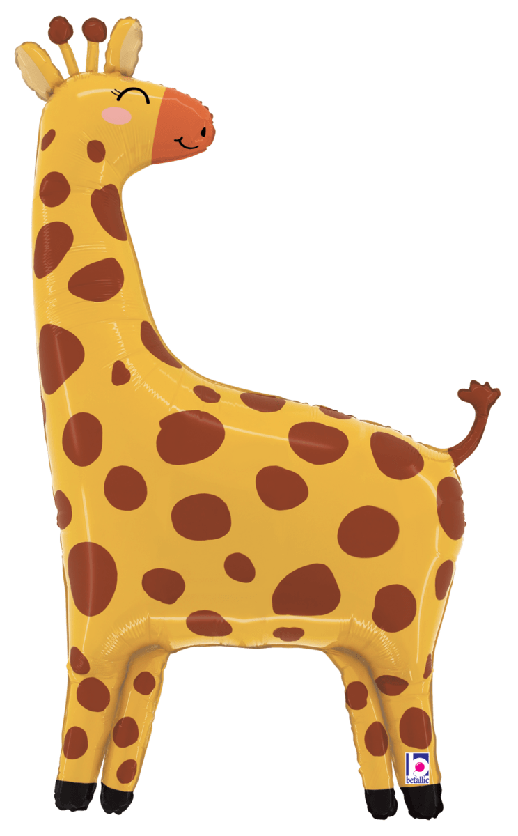 Balloons2Go Balloons Jungle Giraffe 41 inches Balloon 41in Jungle Giraffe Foil Balloon | Safari Party Decor