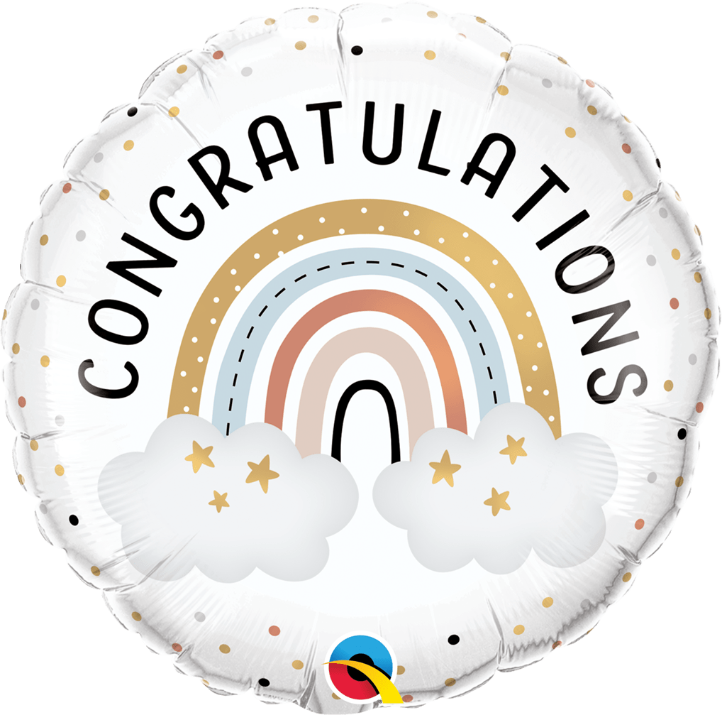Balloons2Go Balloons Congratulations Boho Rainbow Balloon Congratulations Boho Rainbow Balloon | Graduation & Celebration Decor
