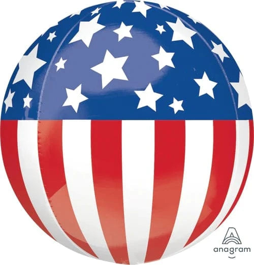 Balloons2Go Balloons 16" Patriotic Orbz Balloon (1 Ct) 16" Patriotic Orbz Balloon – Red White Blue Decor