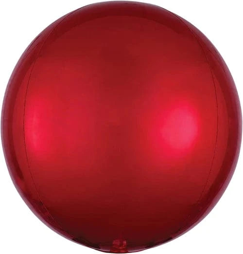 Balloons2Go Balloons 16" Orbz Foil Balloon Red 16in Orbz Foil Balloon | Bold Red Metallic