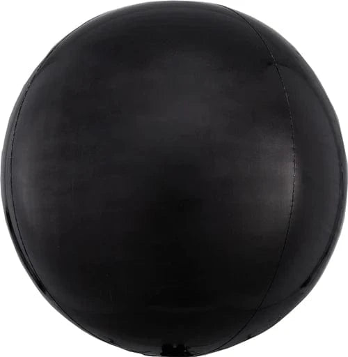 Balloons2Go Balloons Black 16" Orbz Foil Balloon Black 16in Orbz Foil Balloon | Iridescent Round Party Accent