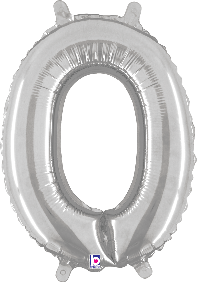 Balloons2Go Balloons 0 14 inch Foil Numbers Silver 14 inch Foil Numbers Silver