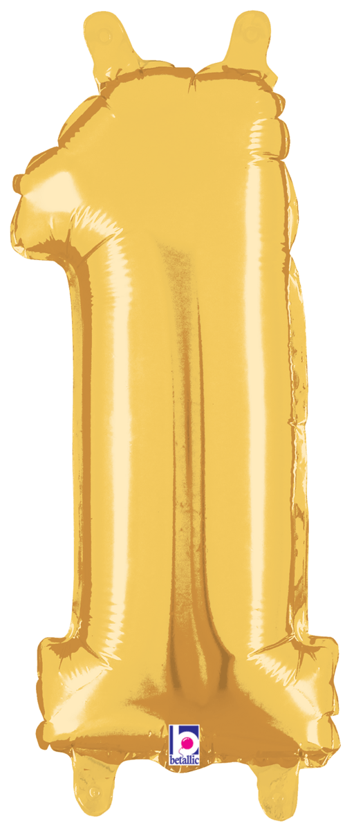 Balloons2Go Balloons 1 14 inch Foil Numbers Gold 14 inch Foil Numbers Gold