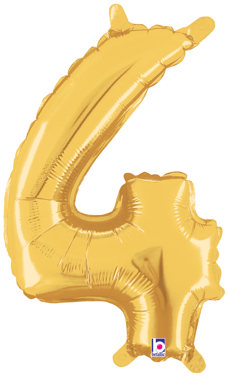 Balloons2Go Balloons 4 40" Gold Number Foil Balloon 40" Gold Number Foil Balloon – Birthday & Anniversary