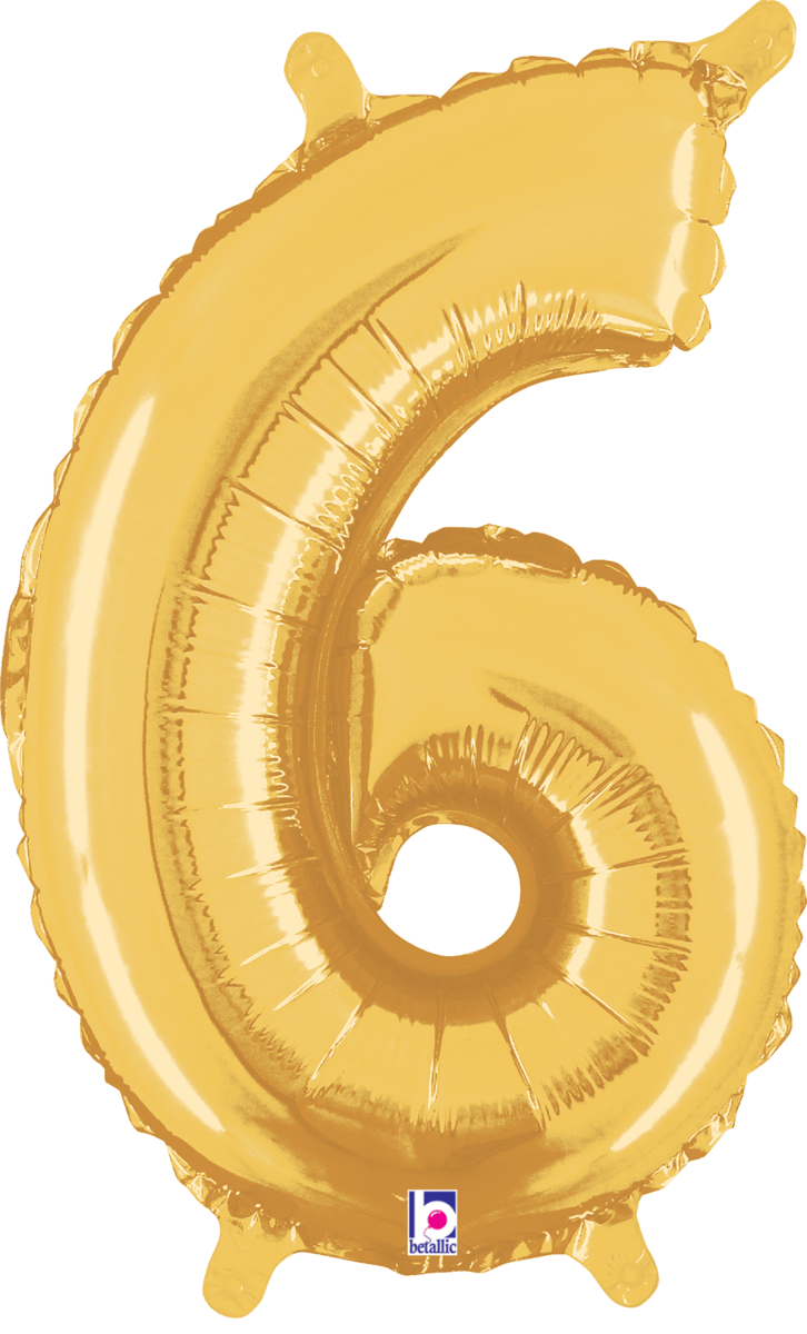 Balloons2Go Balloons 6 14 inch Foil Numbers Gold 14 inch Foil Numbers Gold