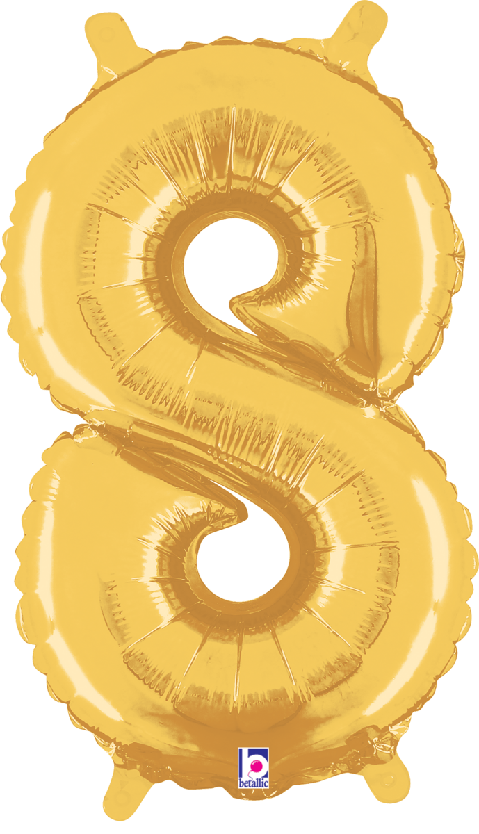 Balloons2Go Balloons 8 14 inch Foil Numbers Gold 14 inch Foil Numbers Gold