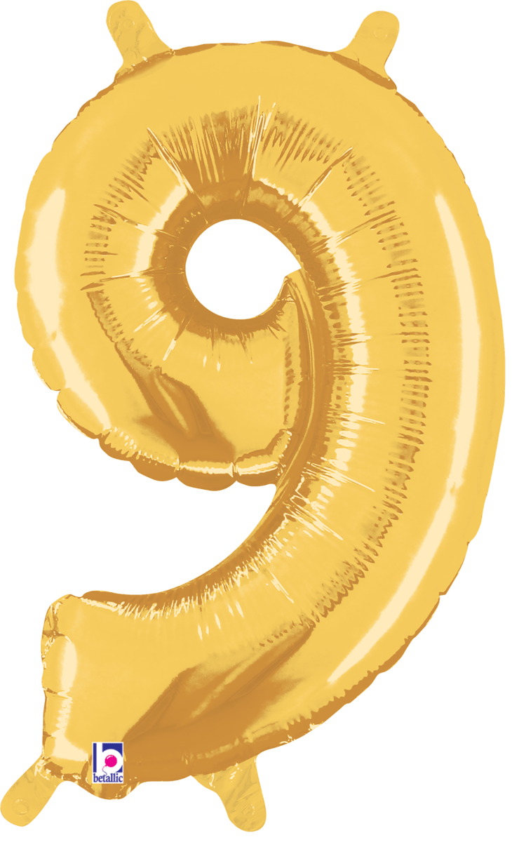 Balloons2Go Balloons 9 14 inch Foil Numbers Gold 14 inch Foil Numbers Gold