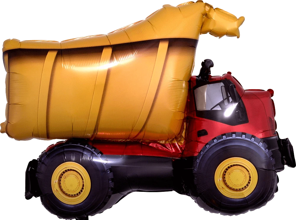Balloons2Go Balloons 32" Dump Truck Supershape Foil Balloon 32in Dump Truck Balloon | Supershape Construction Party