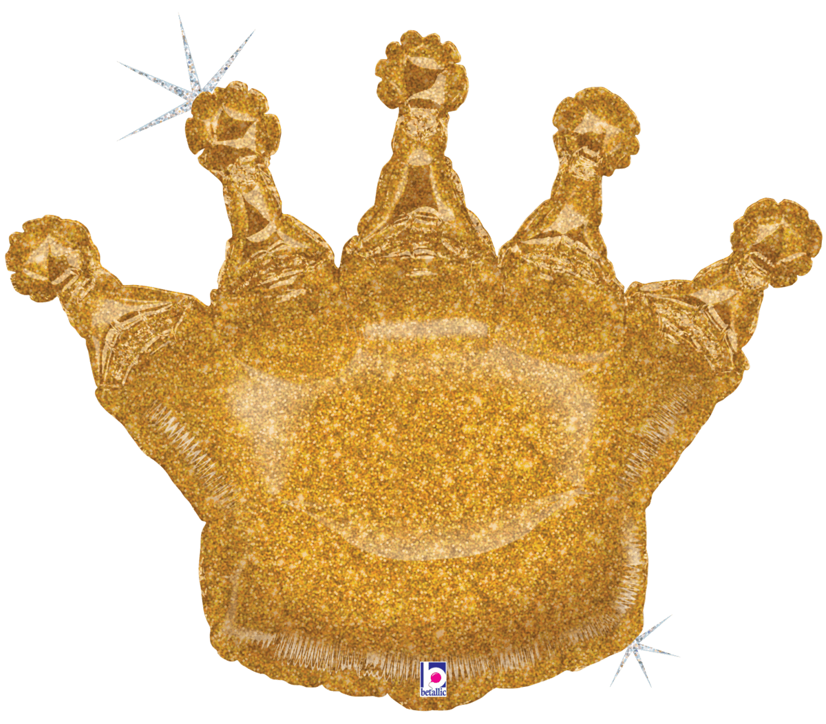 Balloons2Go Balloons 30" Glittering Crown Holographic Foil Balloon 30in Glittering Crown Holographic Foil Balloon | Royal Decor