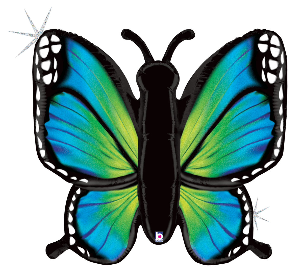Balloons2Go Balloons Radiant Butterfly - Blue Balloon Radiant Butterfly Blue Balloon | Shaped Foil Design