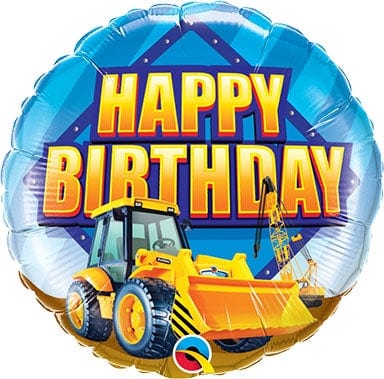 Balloons2Go Balloons 18 inch Birthday Construction Zone Foil Balloon 18in Birthday Construction Zone Foil Balloon | Boys Party Theme