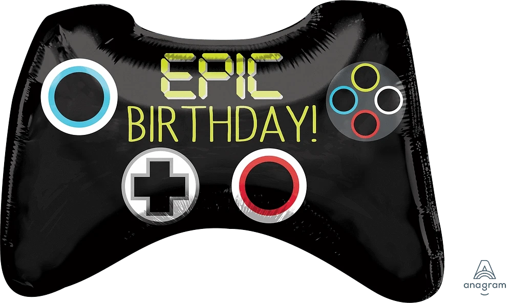 Balloons2Go Balloons Epic Birthday Game Controller Supershape Balloon Epic Birthday Game Controller Balloon | Supershape Gamer Party
