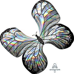 Balloons2Go Balloons Iridescent Butterfly Foil Balloon - Holographic 14" Iridescent Butterfly Balloon – Holographic Foil