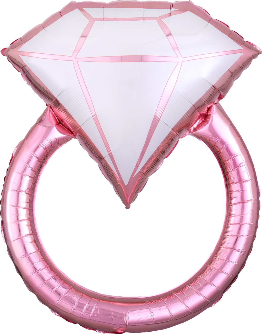 30" X 20" Blush Wedding Ring Shape Foil Balloon