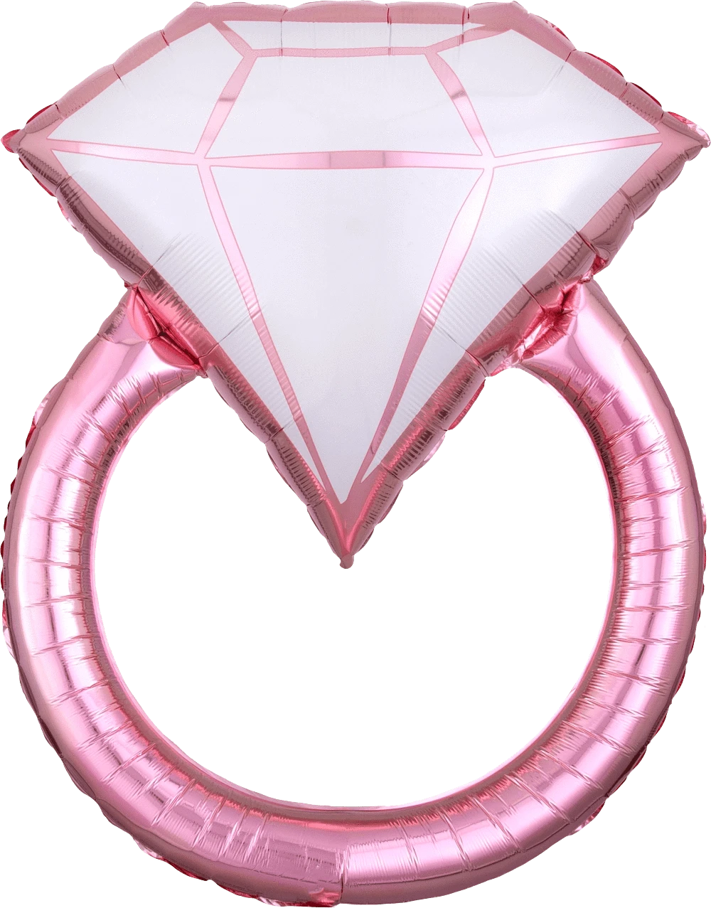 Balloons2Go Balloons 30" X 20" Blush Wedding Ring Shape Foil Balloon 30x20in Wedding Ring Balloon | Blush Engagement Foil