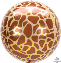 Balloons2Go Balloons 16 inch Giraffe Print Orbz (1 Ct) Balloon 16in Giraffe Print Orbz Balloon | Animal Theme Foil