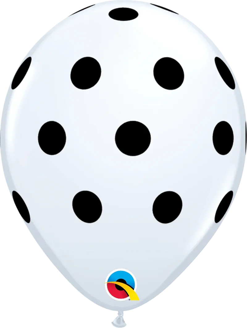 Balloons2Go Balloons 11" Polka Dots Qualatex Balloons 50 Count 11in Polka Dots Latex Balloons - 50ct | Betallatex