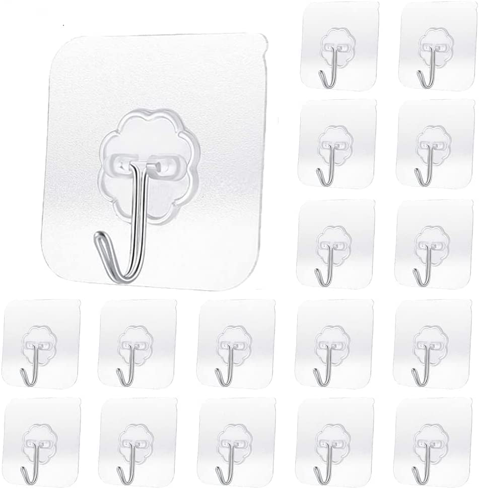 Balloons2Go Balloons Transparent Adhesive Hooks 33 lb(Max) 1ct Waterproof and Oilproof Reusable Seamless Hooks Heavy Duty Gluit Heavy-duty Adhesive Wall Hooks – 22 Lbs Capacity