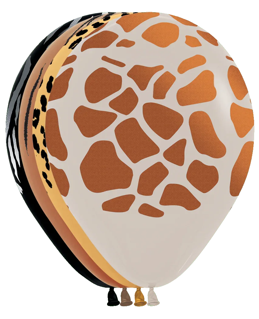 Balloons2Go Balloons Sempertex 11" Animal Print Mink Balloons EGR Ultra Cover Float 16oz | Helium Balloon Float Enhancer