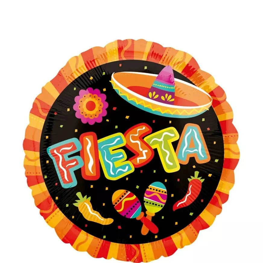 Balloons2Go Balloons Fiesta Balloon 17 inch Round 17in Fiesta Balloon | Round Party Foil Balloon